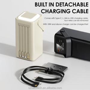 Powerbank Station 20000mAh con luz LED y dos cables para acampar Actividades al aire libre Capacidad de carga rápida - Product Image 2