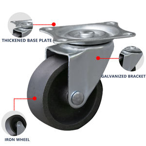 2 inç hareketli all-demir tekerlekler hafif evrensel tekerlekler yüksek sıcaklık ve aşınmaya dayanıklı dökme demir tekerlekler - Product Image 5