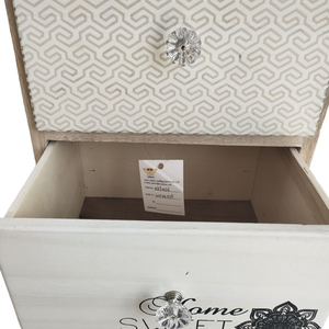 Armoire de rangement moderne en bois <span class=keywords><strong>à</strong></span> 5 tiroirs avec poignées en cristal pour chambre <span class=keywords><strong>à</strong></span> coucher, salon, organisation de la garde-robe - Product Image 3