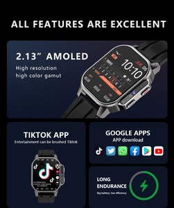 Montre connectée 4G B22 2025, écran AMOLED 2,13 pouces, Android, fréquence cardiaque, appel vidéo, TikTok/Facebook/Twitter/<span class=keywords><strong>Whatsapp</strong></span>, étanche IP67, double - Product Image 2