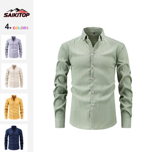 <span class=keywords><strong>Camisa</strong></span> <span class=keywords><strong>de</strong></span> Vestir a Rayas Casual <span class=keywords><strong>de</strong></span> Negocios para <span class=keywords><strong>Hombre</strong></span>, <span class=keywords><strong>Camisa</strong></span> <span class=keywords><strong>de</strong></span> Manga Larga, <span class=keywords><strong>Camisa</strong></span> <span class=keywords><strong>de</strong></span> Botones <span class=keywords><strong>de</strong></span> Color Sólido, Corte Entallado, Tops <span class=keywords><strong>de</strong></span> <span class=keywords><strong>Trabajo</strong></span> <span class=keywords><strong>de</strong></span> Oficina - Product Image 1