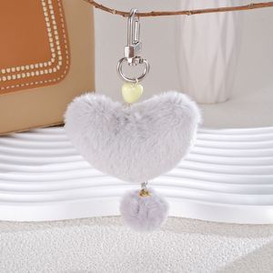 DIY Heart Keychain Red Plush Toy Bag Charm Felt Fluffy Pink <b>Ring</b> Shape <b>Key</b> Chain <b>Accessory</b> Bag Charm - Product Image 3