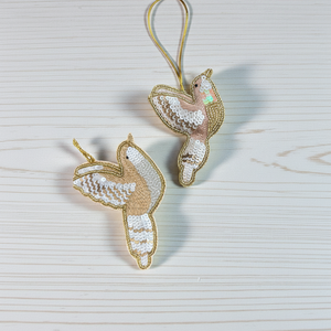 Adorno y Llavero Bordado a Mano con Zari – Motivo con Cuentas, Trabajo Zardozi, Regalo para Ramadán, Eid y Navidad - Product Image 1