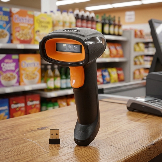 2D Wireless Barcode Scanner Handheld QR Code Reader 2.4GHz 1-Year Warranty for Retail Warehouse Inventory Stock