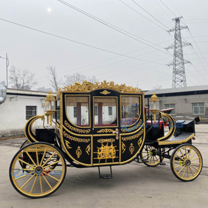 Charrette royale noire de haute qualité et best-seller, chariot de transport spécial, calèche à chevaux - Product Image 5