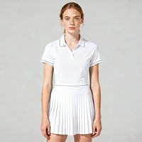 Robe Polo Femme Plissée à Col Polo Manches Courtes Style Sport Décontracté Coupe Trapèze pour le Golf et le Tennis – Vente en Gros
