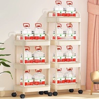 Petit chariot à collation mobile multicouche pour la maison Support de rangement en tissu métallique et en fer pour la cuisine, la salle de bain et le salon