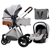 Poussette pliable légère de luxe pour bébé Kinderwagen Système de voyage pliable Chariot Poussettes Siège auto Poussette combinée pour bébé