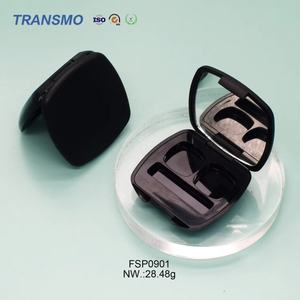 Estuche para Polvos con Espejo, Forma Cuadrada, Transparente, Contenedor de Plástico para Rubor, Contenedor para Paleta de Sombras de Ojos - Product Image 1