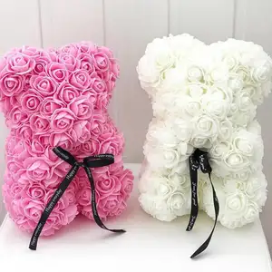 Rose Mothers Day Hot Selling 25cm Artificial Foam Teddy Bear Rose Bear