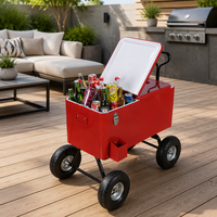Glacière isotherme étanche 80QT pour l'extérieur, idéale pour le camping et la chasse, avec chariot de transport pour la conservation de la glace