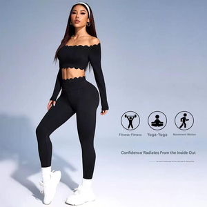 Nuevas Legg Pro Premium para Yoga, Personalizadas para Mujer, Corte Ondulado Sólido, Alto Soporte, Acolchadas, Ajuste Delgado, Ecológicas, Alta Elasticidad, Transpirables - Product Image 5