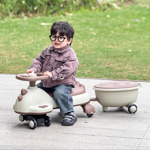 Children's Scooter With Rear Bed <b>Push</b> Handle Height Adjustable For 2-6 Years Old Kids Twist Car Design - Product Image 3