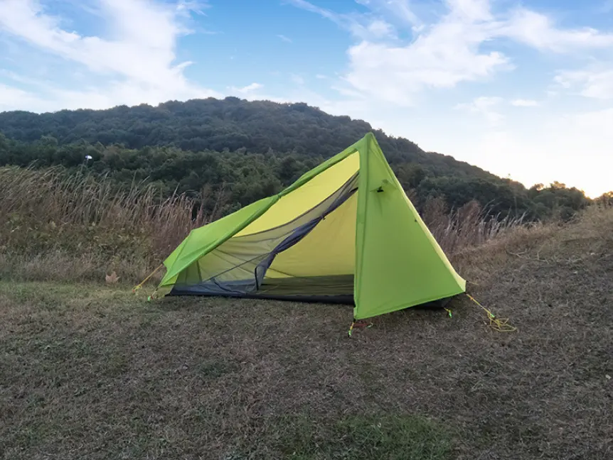 경량 1 인 야외 초경량 캠핑 텐트 3 시즌 프로페셔널 20D 실버 로드리스 텐트