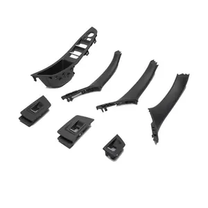 Jdmotorsport88 7Pcs Zwarte Autodeurklink Verzonken Grip Schakelaar Paneel Set Voor Bmw 5 Serie F10 F18 2010-2017