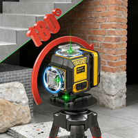 Niveau laser vert industriel 4D 16 lignes à auto-nivellement 360° avec batterie au lithium pour le marquage laser en construction, garantie 1 an