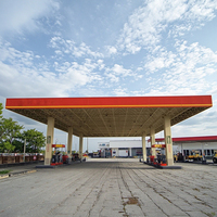 Estructura de acero prefabricada a bajo precio, marco de espacio de techo de gasolinera para construcción