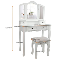 Coiffeuse Bureau de maquillage en bois Meubles de chambre à coucher Carton Personnalisé Moderne Bois Massif Amovible Taille Personnalisée Acceptée
