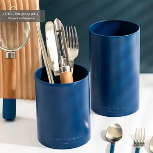 Блюз дизайн нержавеющая сталь кухонная посуда Танк посуда содержит палочки трубка кухонный нож и вилка для хранения