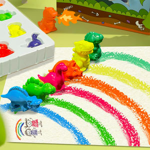 Krayon Dinosaurus 2026 untuk Balita 6 Warna Hadiah Tidak Beracun Bentuk Hewan Dinosaurus Krayon Gambar untuk Anak-Anak - Product Image 6