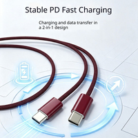 Câble de charge rapide USB C vers USB C 30W, tressé en nylon, transfert de données CCA, avec boîte d'emballage pour iPhone 18