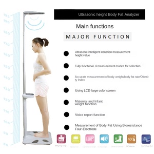 مقياس قياس الدهون بالموجات فوق الصوتية لقياس ارتفاع الجسم بمي بالموجات فوق الصوتية مع مسطرة مقياس وزن رقمي إلكتروني طبي للإنسان - Product Image 2
