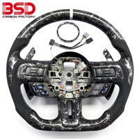 Volant en fibre de carbone forgé pour Ford Mustang GT GT500 2006 2007 2008 2009 Accessoires intérieurs de voiture