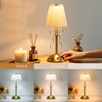 Lámpara de Mesa Dorada Inalámbrica de Lujo, Recargable, LED, Control Táctil, para Bodas, Eventos, Regalo