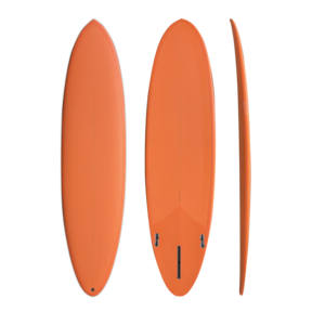 Funboard 7 '6 "de Style classique, panneau de processus de pâte de couleur unie, planche de <span class=keywords><strong>surf</strong></span> époxy de couleur Orange avec <span class=keywords><strong>ailerons</strong></span> <span class=keywords><strong>FCS</strong></span> II - Product Image 1