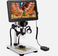 Mikroskop 1200x dengan Layar LCD HD 7 Inci, Mikroskop Elektron Monokuler Digital untuk Perbaikan Ponsel