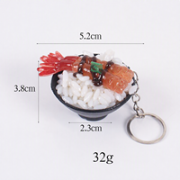 Mini porte-clés sushi japonais, modèle de simulation de bol de riz Donburi avec anguille, breloque pendentif Kawaii, accessoire de sac