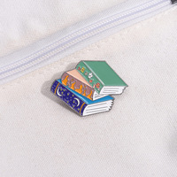 Insignes de revers en métal souple dur avec accessoires de nickelage noir pour les amateurs de livres
