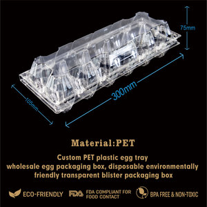Pour la vente en gros, barquettes à œufs pliables en plastique recyclé à 12 alvéoles, boîtes d'emballage transparentes - Product Image 2