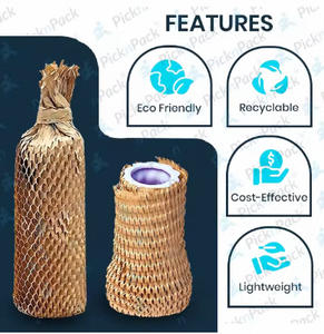 Anillos de Protección para Gafas de Papel Kraft Reciclable Ecológico de Doble Cara con Revestimiento de PVC, de 15 Pulgadas x 100 Metros, Tipo Panal Doble - Product Image 3