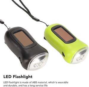 Linterna de Bolsillo Multifuncional de Plástico ABS con 3 LED Súper Brillantes, Carga Solar y Manivela, para Camping y Supervivencia - Product Image 2