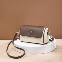 Sac cylindrique décontracté tendance 2026, haut de gamme et polyvalent, style preppy, géométrique, en PU, sac bandoulière pour femme