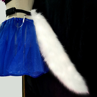 Queue de renard blanche à LED lumineuse, choisissez votre couleur, accessoires de fourrure, queue d'animal renard kitsune pour cosplay ou jeu d'animaux