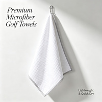 Serviette de golf en microfibre gaufrée personnalisée de haute qualité avec logo imprimé, serviettes de golf sportives de couleur unie personnalisées à vendre