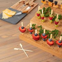 Fournitures de fête de mariage support de nourriture à six niveaux porte-brochette présentoir de nourriture en bambou buffet cocktails traiteur événements à vendre