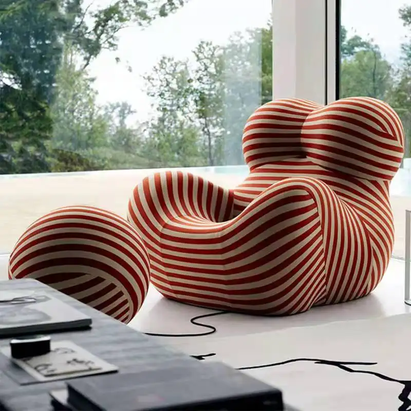 Up Junior thiết kế phòng khách sợi thủy tinh ghế bóng hình dạng ghế sofa đơn lười biếng Ghế phòng chờ