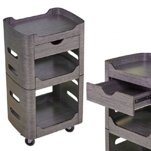 Carrito con Ruedas de Estilo Industrial para Spa, Manicura, Peluquería, para Sala de Estar, Hotel, Dormitorio, Escuela, Gimnasio, Hecho de Madera - Product Image 1