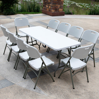 En gros en plastique à manger ensemble de table bas prix pique-nique tables en plastique pliable