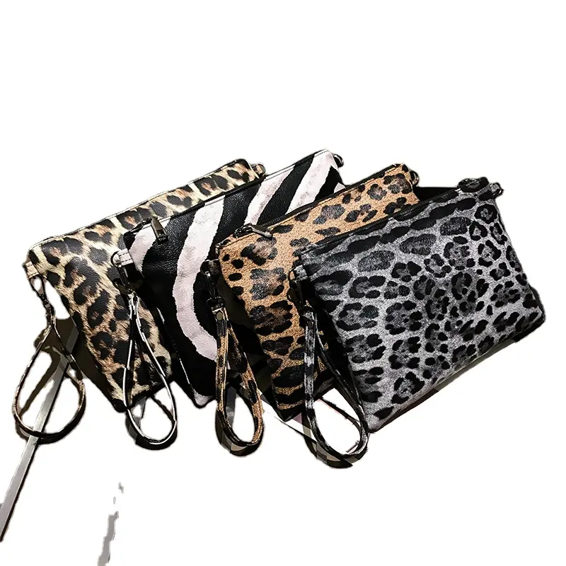 Umschlag-Clutch-Tasche mit PU-Leoparden muster und Kette Kann als Umhängetasche verwendet werden