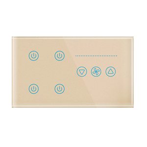 EU wifi 4 gang ánh sáng chuyển đổi thông minh + Fan chuyển đổi Glass Bảng điều chỉnh 8 gang on/off hỗ trợ tuya cuộc sống thông minh - Product Image 1