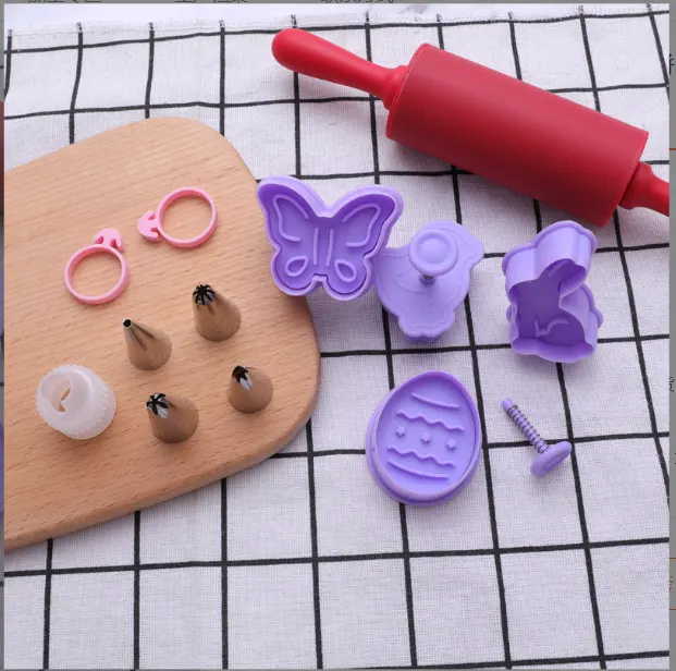 22 Easter baking kit fondente stampato stampo per biscotti animali montato bocca sacchetto convertito mattarello