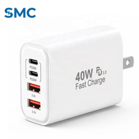 Chargeur mural rapide 40W PD 3.0 Type C pour ordinateur portable, tablette, smartphone, vente en gros d'usine OEM, fabricant certifié