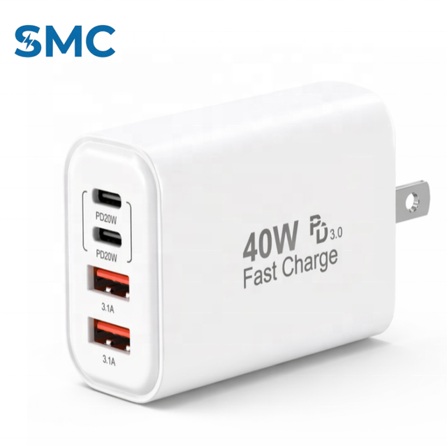 OEM Factory Wholesale  40W Fast Charger PD 3.0 Type C Wall Charger for Laptop Tablet Smartphone  Certified Manufacturer