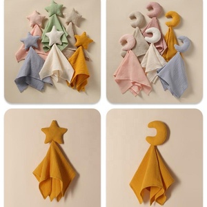 Gran oferta, toalla relajante de algodón con forma de estrella y Luna para recién <span class=keywords><strong>nacidos</strong></span>, edredón infantil, juguetes, manta de seguridad para bebés, toallas para dormir - Product Image 5