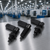 Poussoirs à ressort rétractables usinés CNC de précision en aluminium/acier, bouton de verrouillage à came pour indexage, OEM