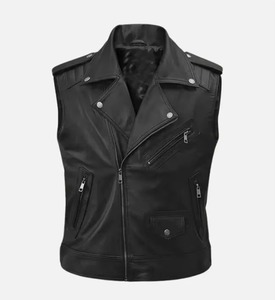 Nouveau gilet d'hiver respirant en cuir et toile pour homme, gilet de motard pour usage extérieur - Product Image 6